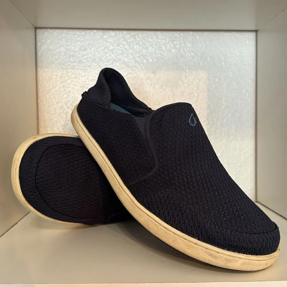 Olukai Nohea Mens Blue Comfort Mesh Slip On Loafer Boat Shoes